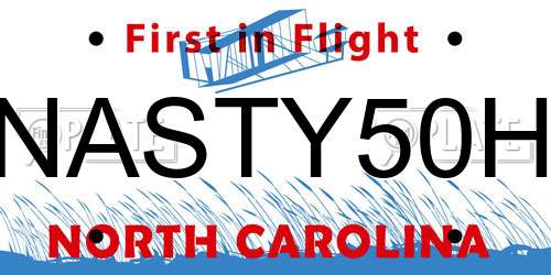 NASTY50H North Carolina License Plate