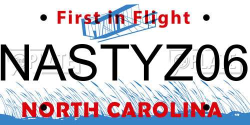 NASTYZ06 North Carolina License Plate
