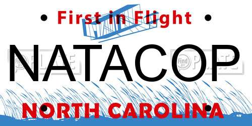 NATACOP North Carolina License Plate