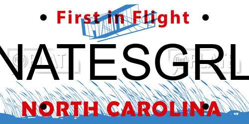 NATESGRL North Carolina License Plate