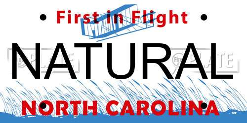NATURAL North Carolina License Plate