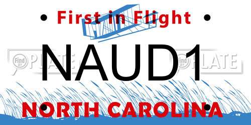 NAUD1 North Carolina License Plate