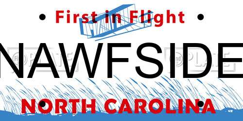NAWFSIDE North Carolina License Plate