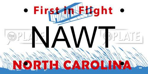 NAWT North Carolina License Plate