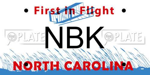NBK North Carolina License Plate