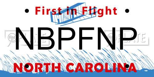 NBPFNP North Carolina License Plate