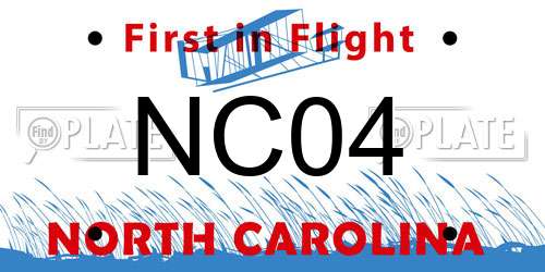NC04 North Carolina License Plate