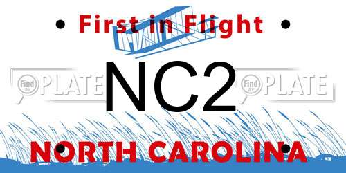 NC2 North Carolina License Plate