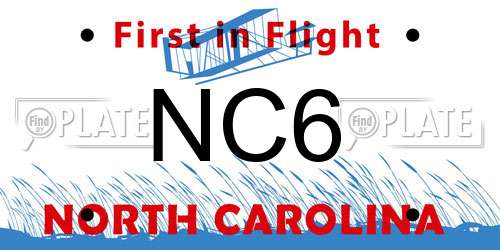 NC6 North Carolina License Plate