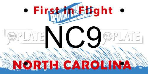 NC9 North Carolina License Plate