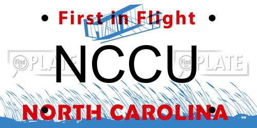 NCCU North Carolina License Plate