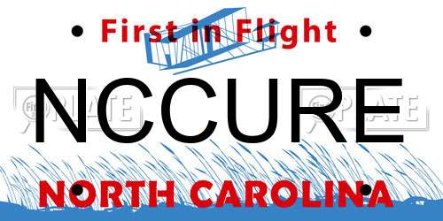 NCCURE North Carolina License Plate