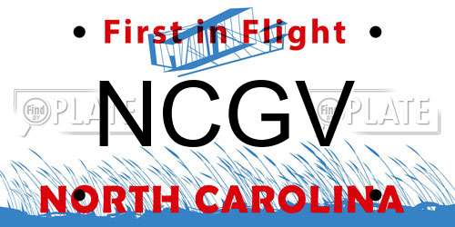 NCGV North Carolina License Plate