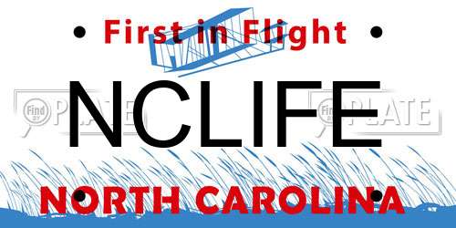 NCLIFE North Carolina License Plate