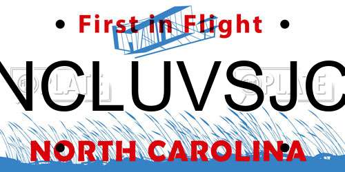 NCLUVSJC North Carolina License Plate