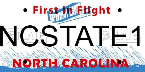 NCSTATE1 North Carolina License Plate