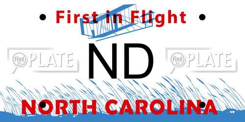 ND North Carolina License Plate