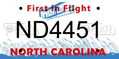 ND4451 North Carolina License Plate