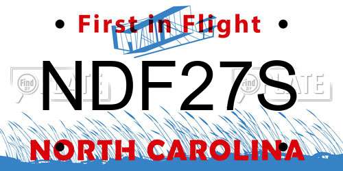 NDF27S North Carolina License Plate
