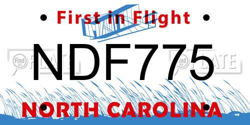 NDF775 North Carolina License Plate