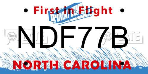 NDF77B North Carolina License Plate