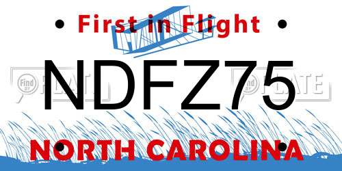 NDFZ75 North Carolina License Plate