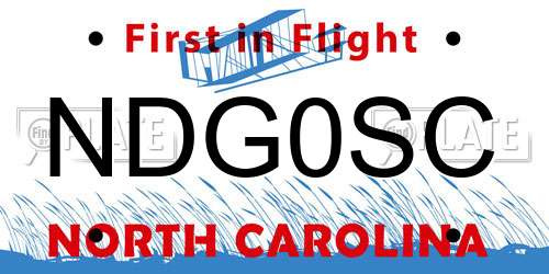 NDG0SC North Carolina License Plate