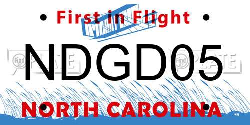 NDGD05 North Carolina License Plate