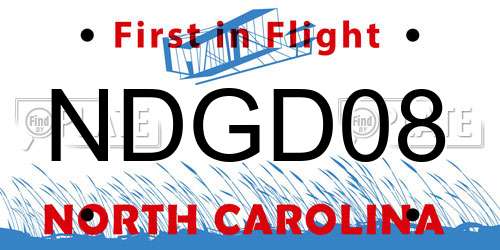 NDGD08 North Carolina License Plate