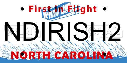 NDIRISH2 North Carolina License Plate