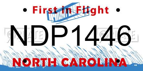 NDP1446 North Carolina License Plate