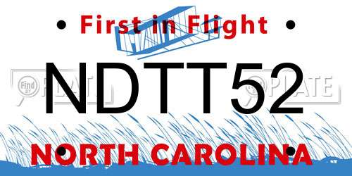 NDTT52 North Carolina License Plate