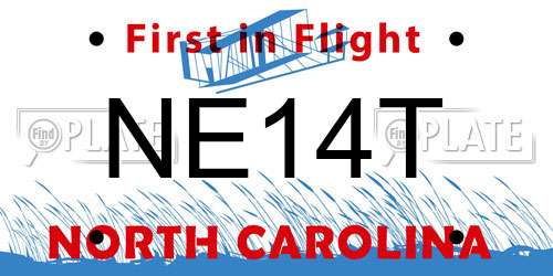 NE14T North Carolina License Plate