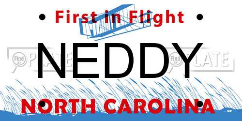 NEDDY North Carolina License Plate