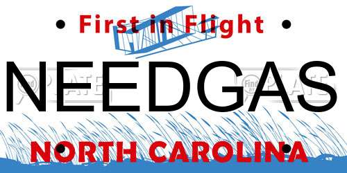 NEEDGAS North Carolina License Plate