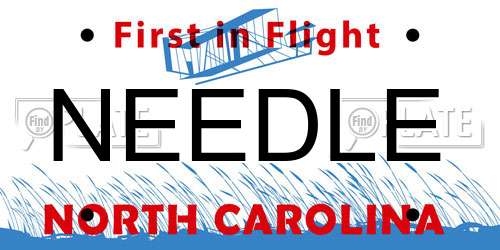 NEEDLE North Carolina License Plate