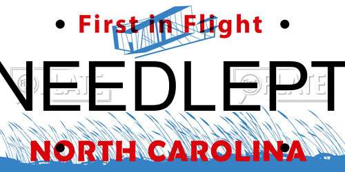 NEEDLEPT North Carolina License Plate