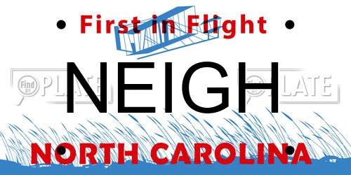 NEIGH North Carolina License Plate
