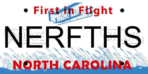 NERFTHS North Carolina License Plate