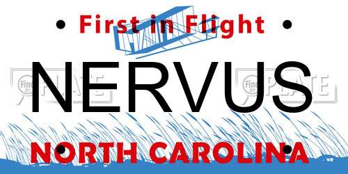 NERVUS North Carolina License Plate