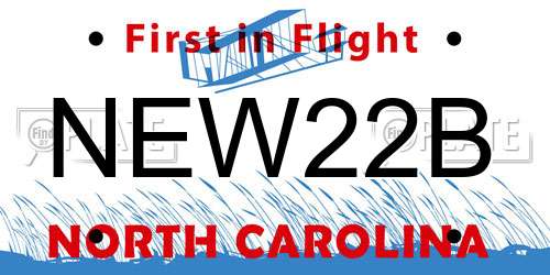NEW22B North Carolina License Plate