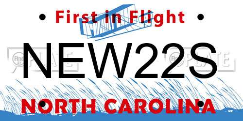 NEW22S North Carolina License Plate