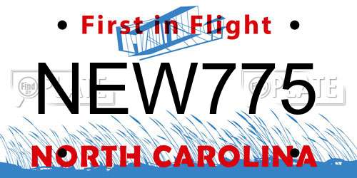 NEW775 North Carolina License Plate