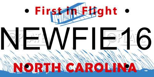 NEWFIE16 North Carolina License Plate