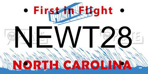 NEWT28 North Carolina License Plate