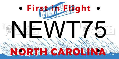 NEWT75 North Carolina License Plate