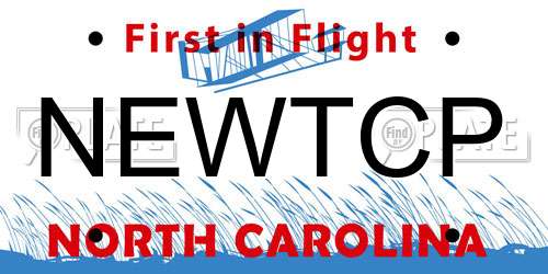 NEWTCP North Carolina License Plate