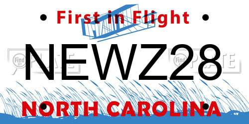 NEWZ28 North Carolina License Plate