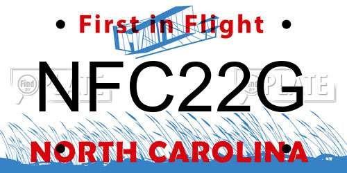 NFC22G North Carolina License Plate