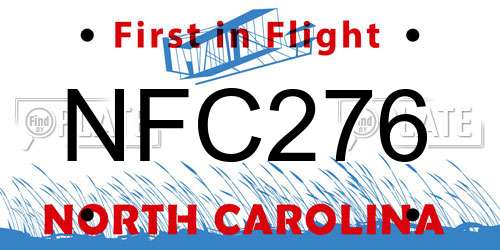 NFC276 North Carolina License Plate